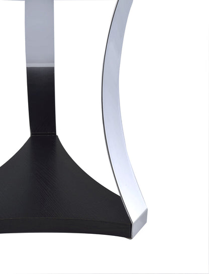 Urban Designs Chela End Table - Black Glass with Chrome