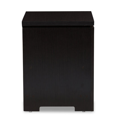 Urban Designs Felix 1-Drawer Wooden Nightstand in Wenge Brown Finish