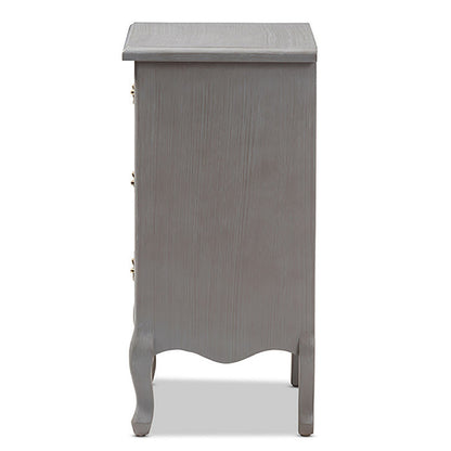 Urban Designs French Style Weathered Finish Nightstand - Grey