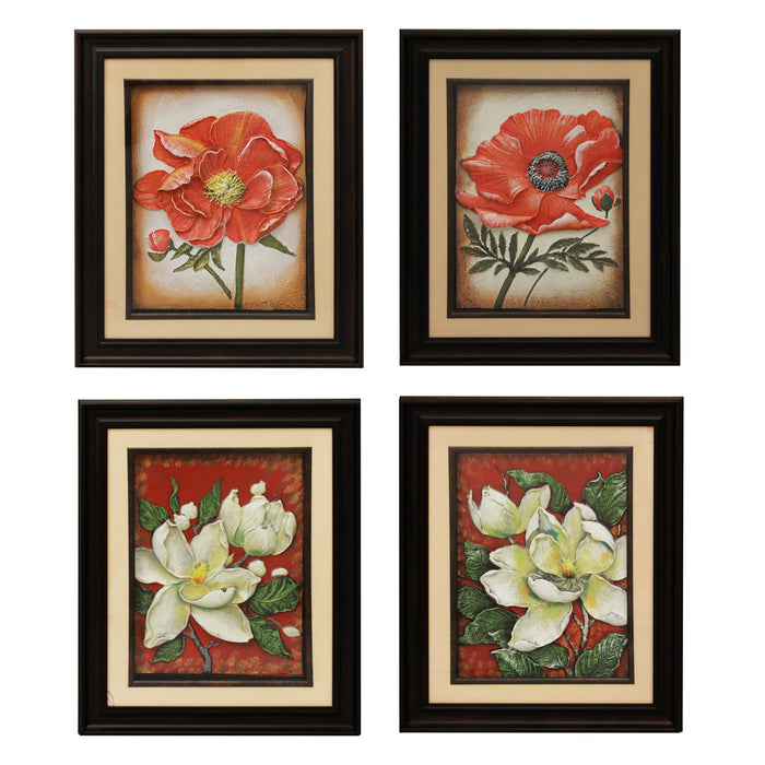 Urban Designs Handcrafted 4-Piece Set Artisan Metal Wall Art - Poppy & Magnolia