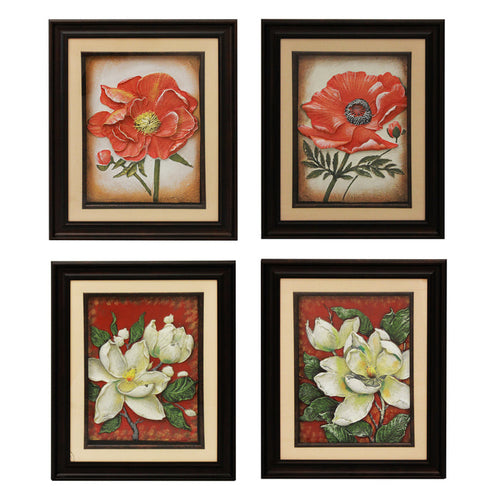 Urban Designs Handcrafted 4-Piece Set Artisan Metal Wall Art - Poppy & Magnolia
