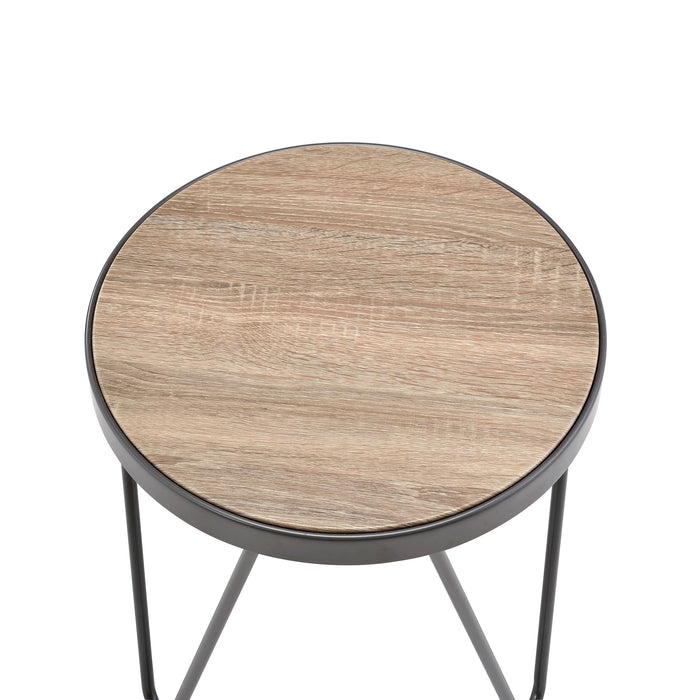 Urban Designs Industrial Flare End Table - Weathered Gray Oak