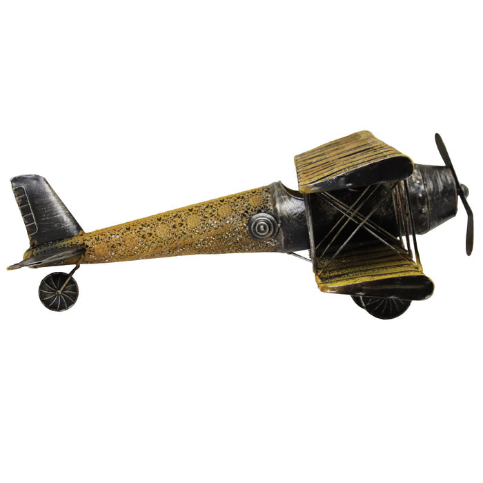 Urban Designs Metal Airplane Model Replica Decor - Yellow
