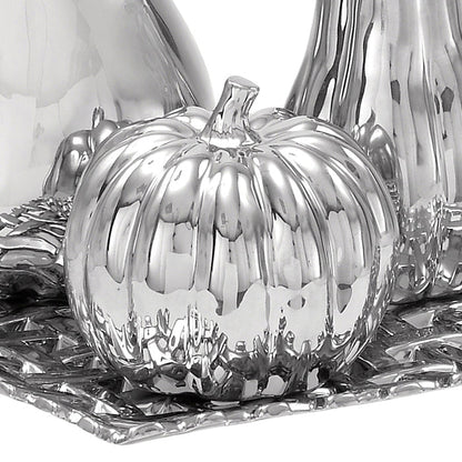 Urban Designs Silver Ceramic Lattice Fruit Bowl Centerpiece