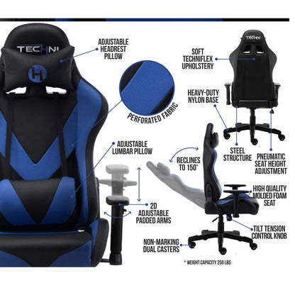 Urban Designs Two Tone High Back Racer Style Office-PC Gaming Chair