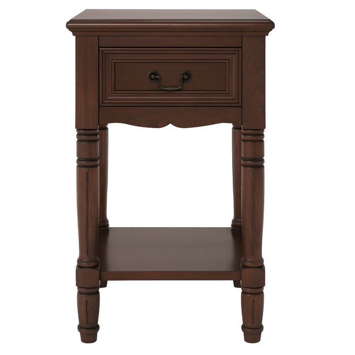 Urban Designs Wooden Accent Table / Nightstand with Drawer and Bottom Shelf – 29" H, 16" L x 16" W