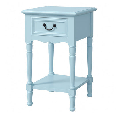 Urban Designs Wooden Accent Table / Nightstand with Drawer and Bottom Shelf – 29" H, 16" L x 16" W
