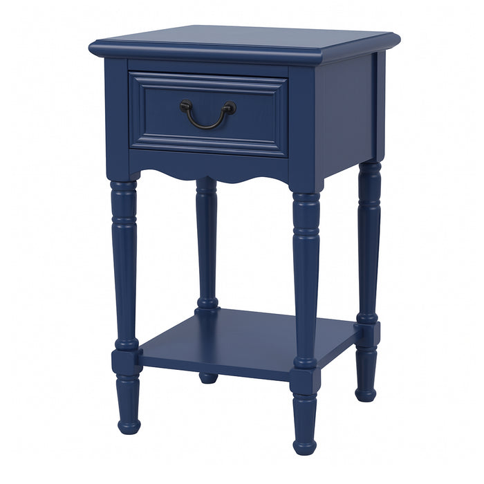 Urban Designs Wooden Accent Table / Nightstand with Drawer and Bottom Shelf – 29" H, 16" L x 16" W
