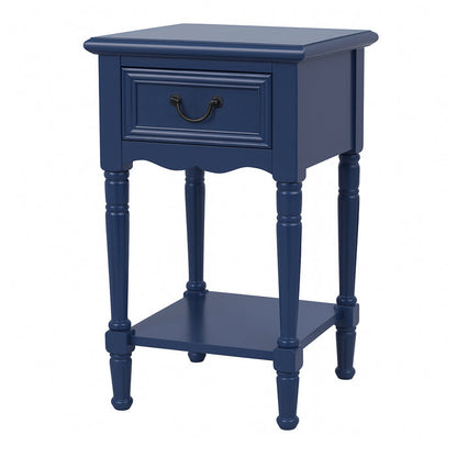 Urban Designs Wooden Accent Table / Nightstand with Drawer and Bottom Shelf – 29" H, 16" L x 16" W