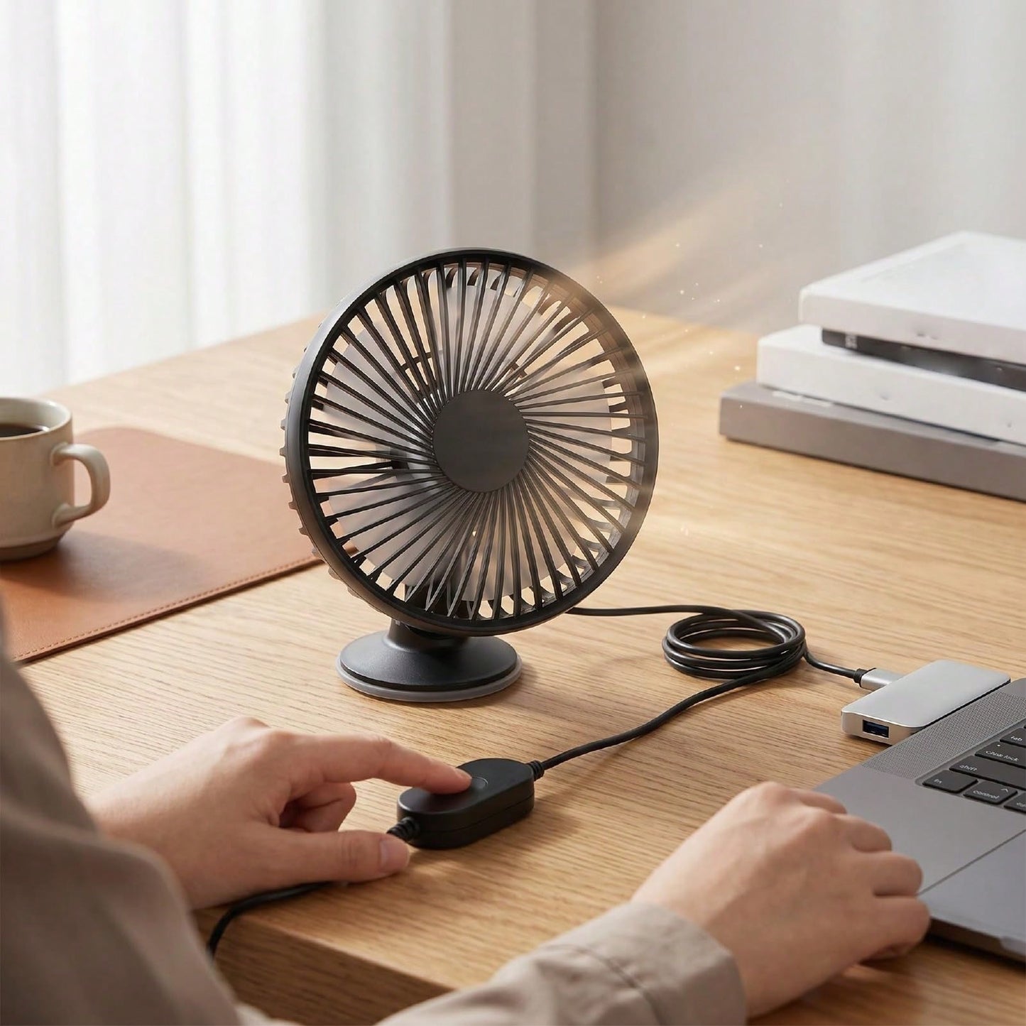 USB Car Fan 3-Speed Adjustable, Car Ventilation Cooling Fan With Suction Cup, 360° Rotatable, Small Electric Fan, Quiet Brushless Motor, Ventilation Fan Suitable For Cars, RVs, Off-Road Vehicles, Boat