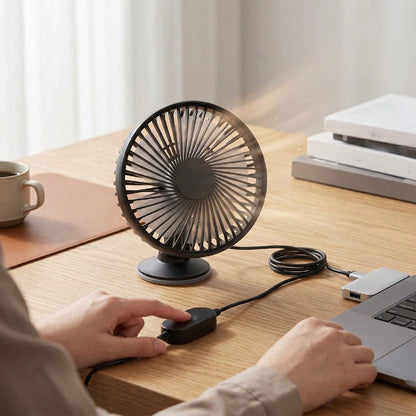 USB Car Fan 3-Speed Adjustable, Car Ventilation Cooling Fan With Suction Cup, 360° Rotatable, Small Electric Fan, Quiet Brushless Motor, Ventilation Fan Suitable For Cars, RVs, Off-Road Vehicles, Boat