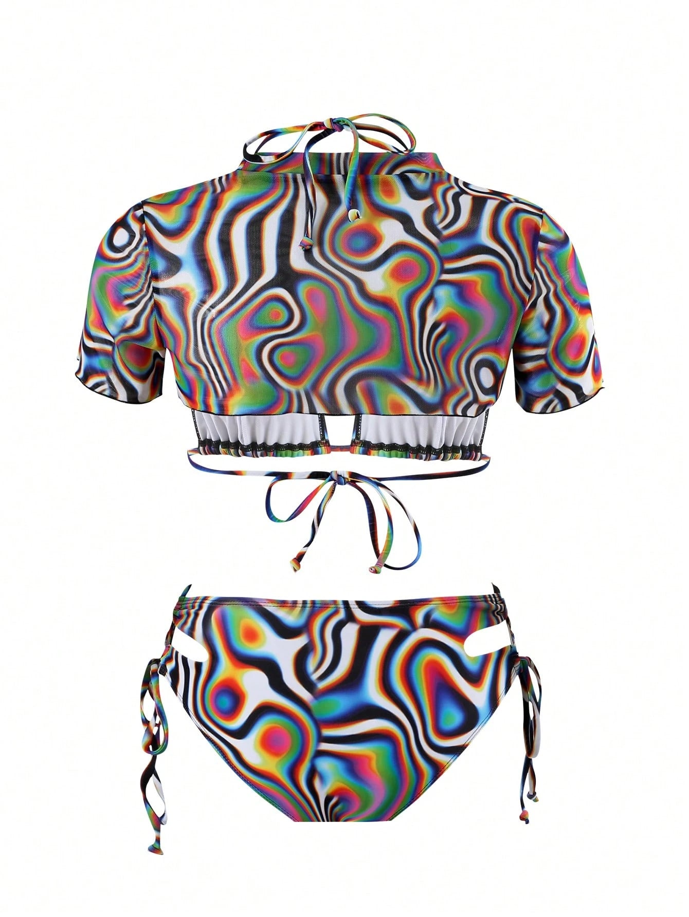Vaytide Women's Zebra Print Halter Neck Swimwear Set, Bikini Set Outfit Beach Bikini Set Bathing Suit Music Festival Summer Beach