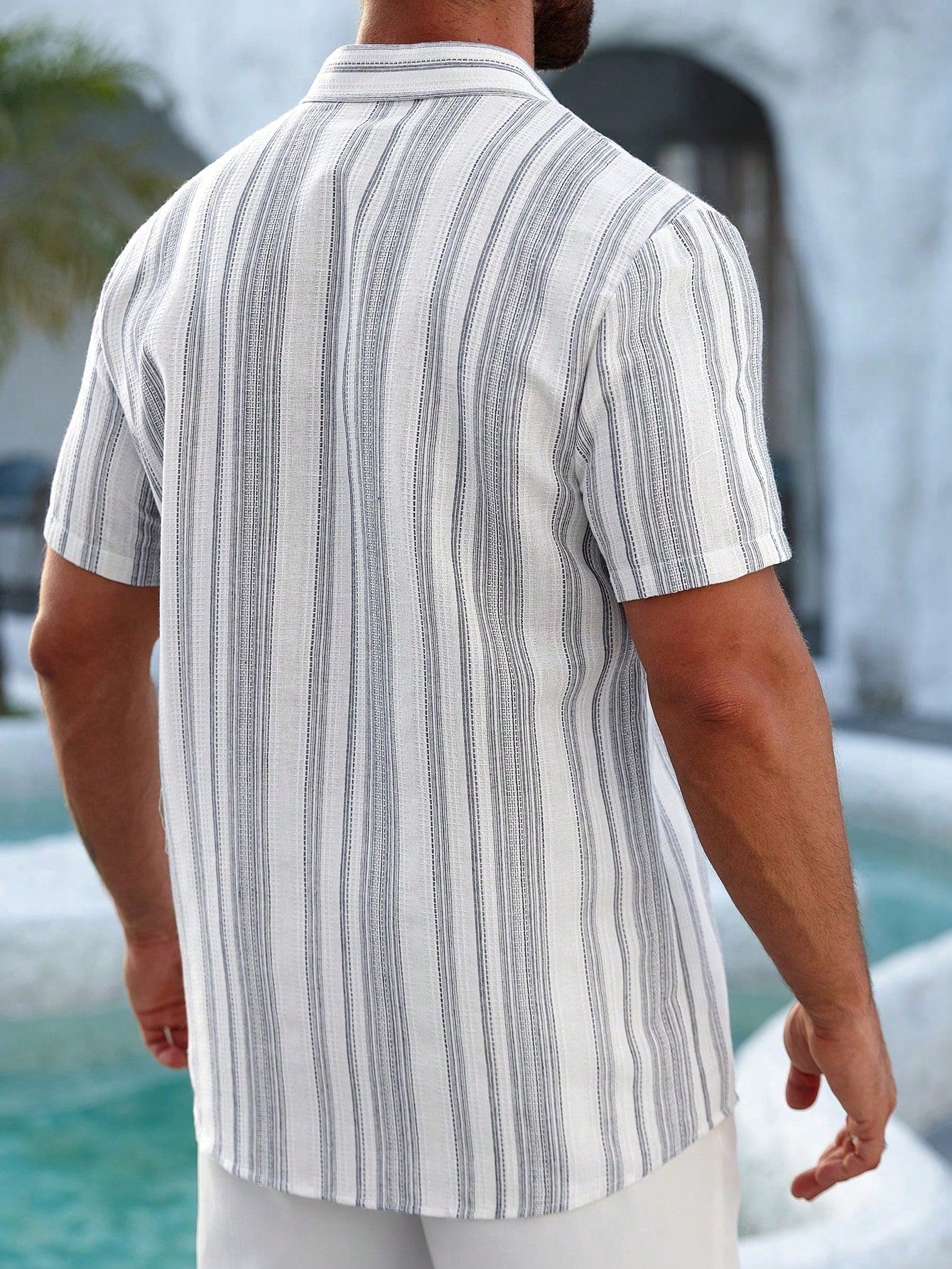 VENTUSAIL Men's Casual Colorblock Striped Short Sleeve Shirt, Summer, Holiday