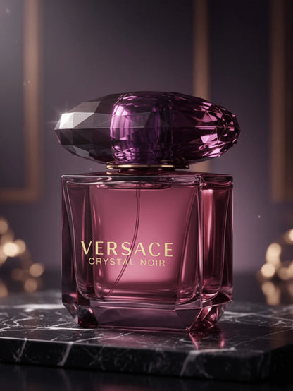 Versace Crystal Noir Eau De Toilette Spray For Women EDT Mini 0.17oz/5ml,0.03oz/1ml,1.7oz/50ml,1oz/30ml,3oz/90ml- Perfume For Long Lasting Suitable For Birthday, Office, Gift, Daily Use