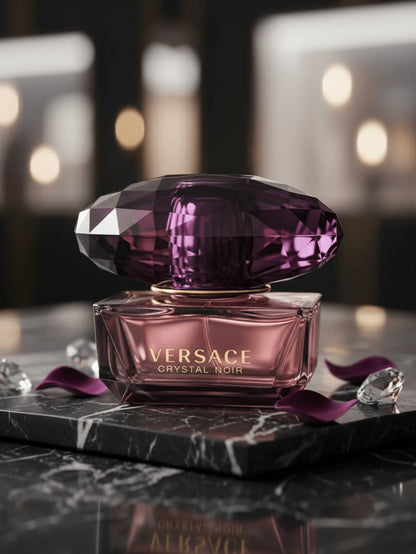 Versace Crystal Noir Eau De Toilette Spray For Women EDT Mini 0.17oz/5ml,0.03oz/1ml,1.7oz/50ml,1oz/30ml,3oz/90ml- Perfume For Long Lasting Suitable For Birthday, Office, Gift, Daily Use