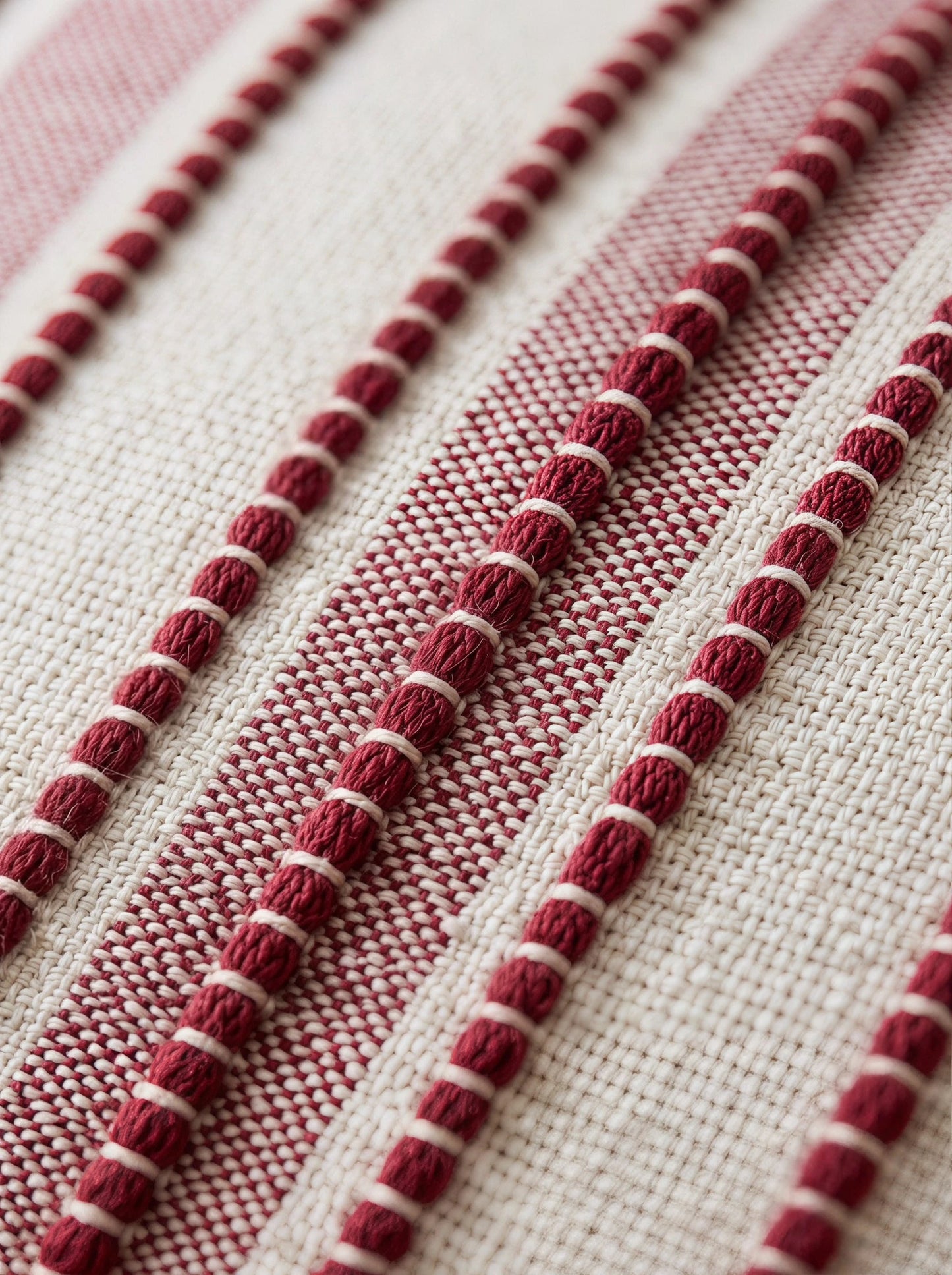 Veyra Day 1pc/2pcs Boho Farmhouse Stripe Throw Pillow Covers, Modern Woven Jacquard Cushion Covers For Sofa Couch Bed, Rustic Red Vertical Striped Accent Pillowcases (No Insert)