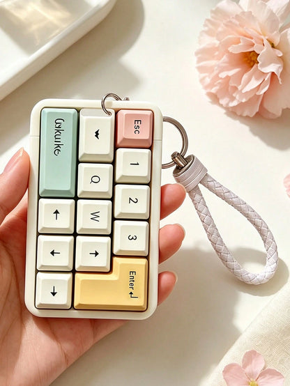 Vigour Summer Card Holder, Keyboard-Shaped Women's Bus Card Holder- Lightweight New Card Sleeve With Lanyard, Card Holder, ID Badge Holder, Bank Card Holder, Cute Macaron Color Card Sleeve, Built-In