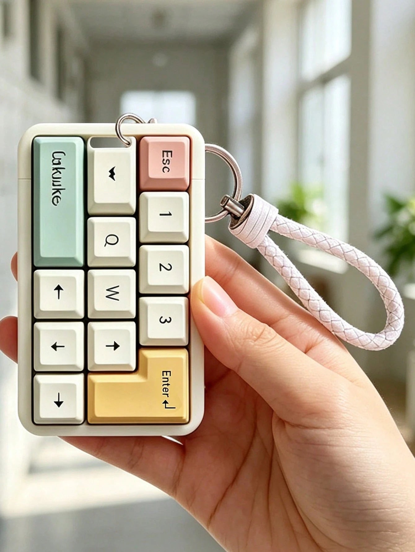 Vigour Summer Card Holder, Keyboard-Shaped Women's Bus Card Holder- Lightweight New Card Sleeve With Lanyard, Card Holder, ID Badge Holder, Bank Card Holder, Cute Macaron Color Card Sleeve, Built-In