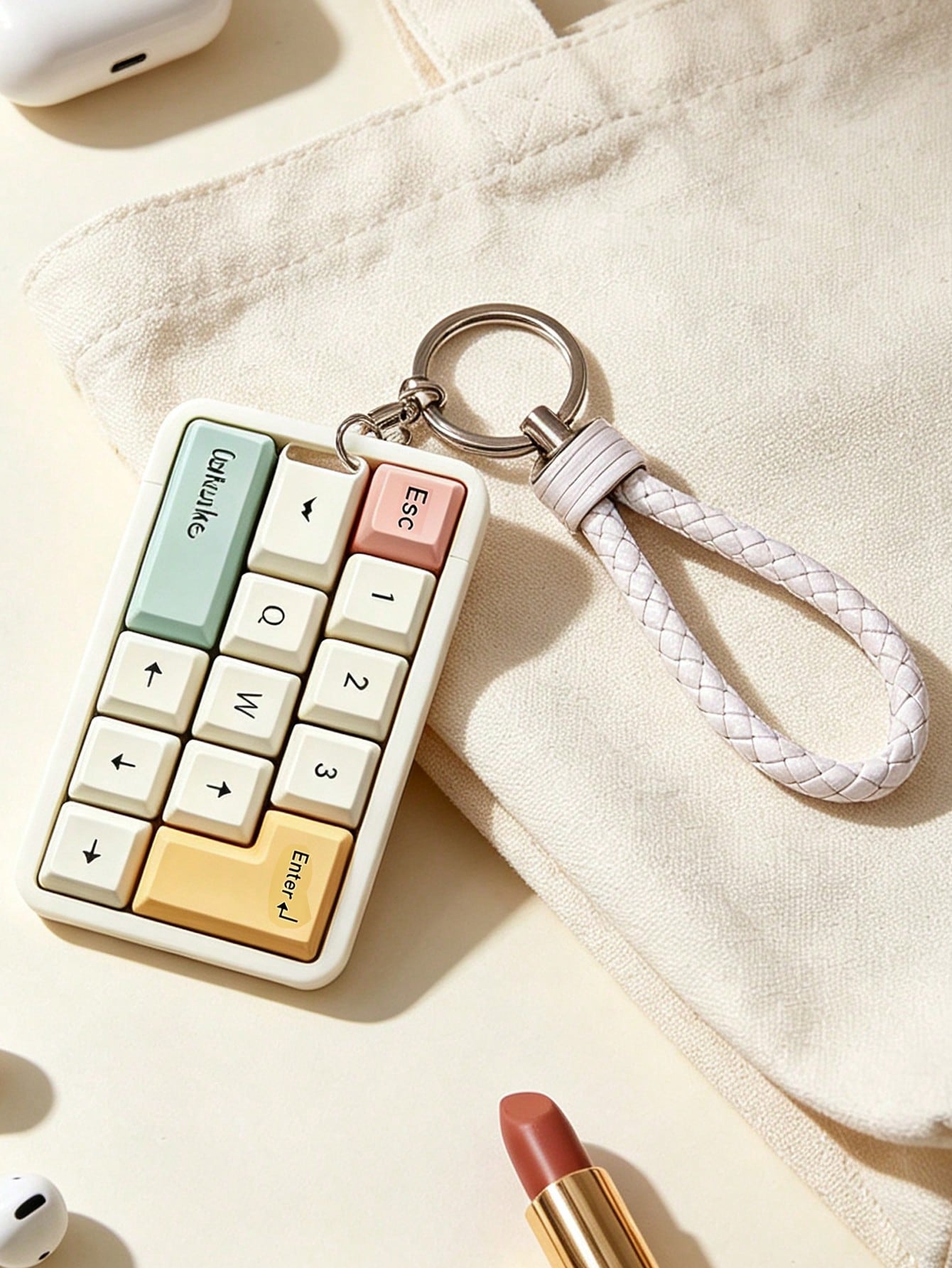 Vigour Summer Card Holder, Keyboard-Shaped Women's Bus Card Holder- Lightweight New Card Sleeve With Lanyard, Card Holder, ID Badge Holder, Bank Card Holder, Cute Macaron Color Card Sleeve, Built-In