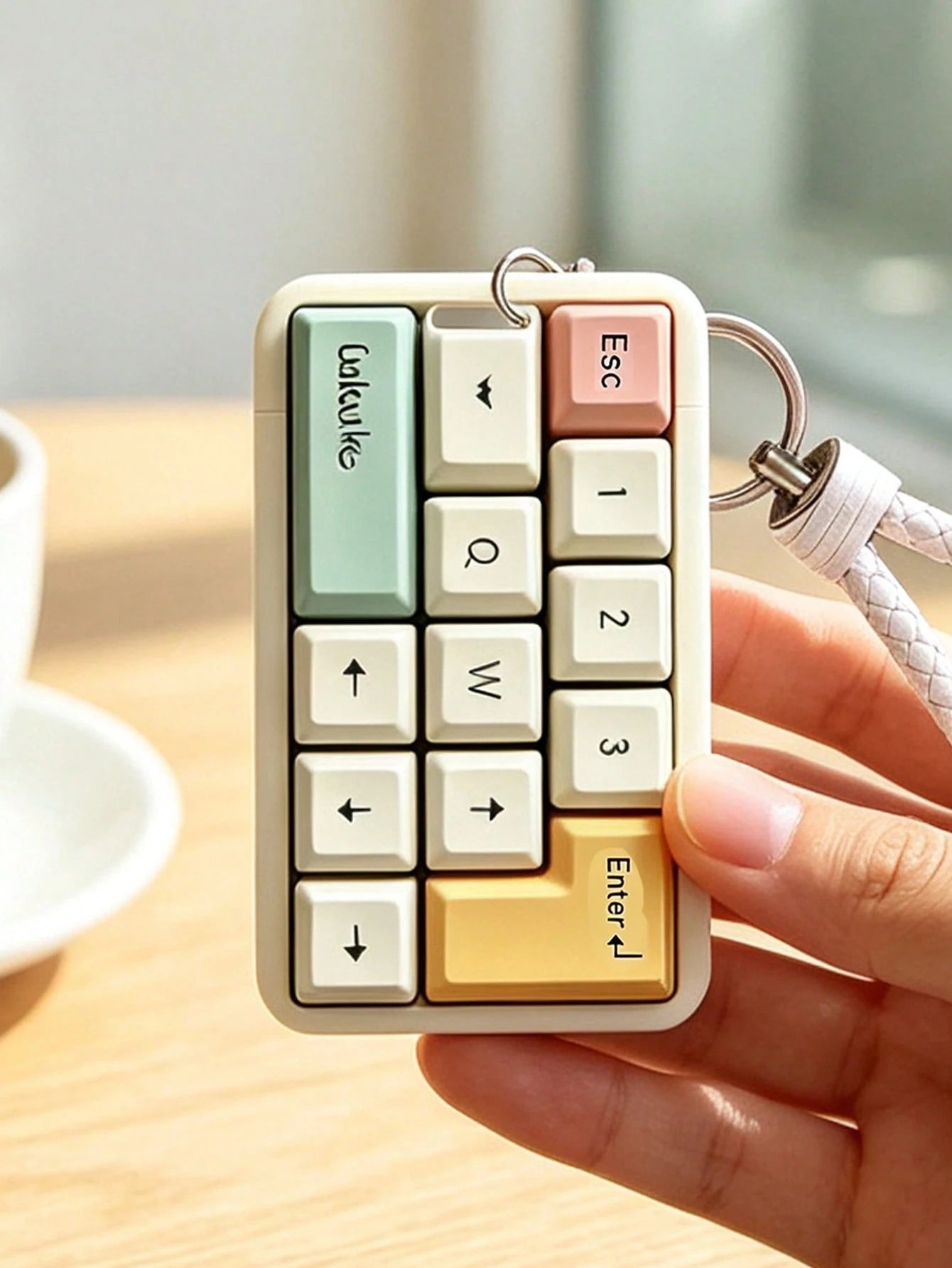 Vigour Summer Card Holder, Keyboard-Shaped Women's Bus Card Holder- Lightweight New Card Sleeve With Lanyard, Card Holder, ID Badge Holder, Bank Card Holder, Cute Macaron Color Card Sleeve, Built-In