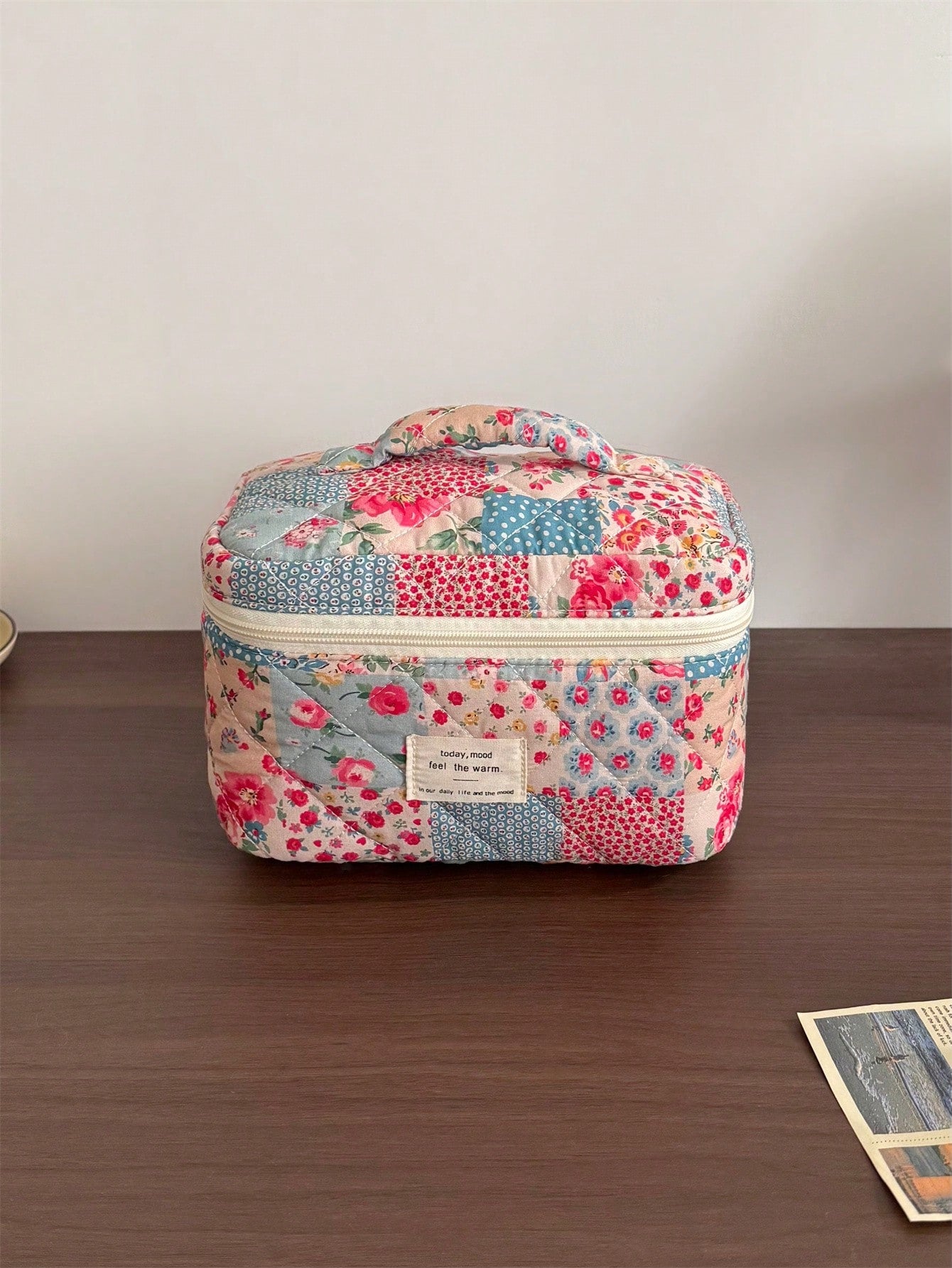Vintage Elegant Patchwork Pattern Cosmetic Bag Set, Fashion Large Capacity Multi-Compartment Handbag, Multifunctional Travel Organizer Pouch, Storage Bag For Cosmetics, Makeup Tools, Etc., Holiday Gif