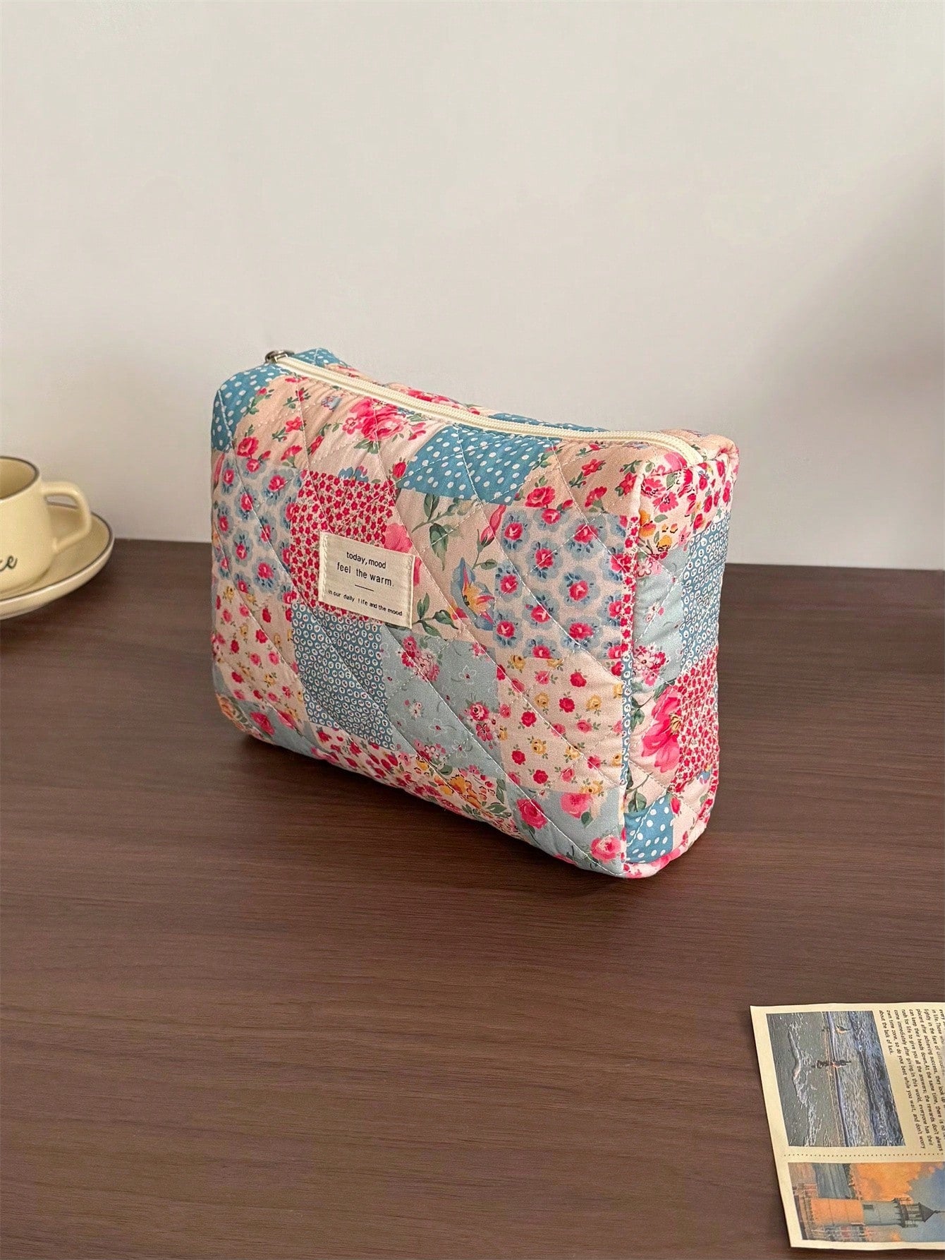 Vintage Elegant Patchwork Pattern Cosmetic Bag Set, Fashion Large Capacity Multi-Compartment Handbag, Multifunctional Travel Organizer Pouch, Storage Bag For Cosmetics, Makeup Tools, Etc., Holiday Gif