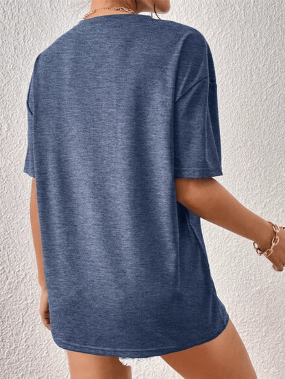 Vintage "It Is Well With My Soul" Wildflower Beach Front Back T-Shirt Summer Tops For Women, Casual Double Sided Graphic Tee Casual Graphic Print Te