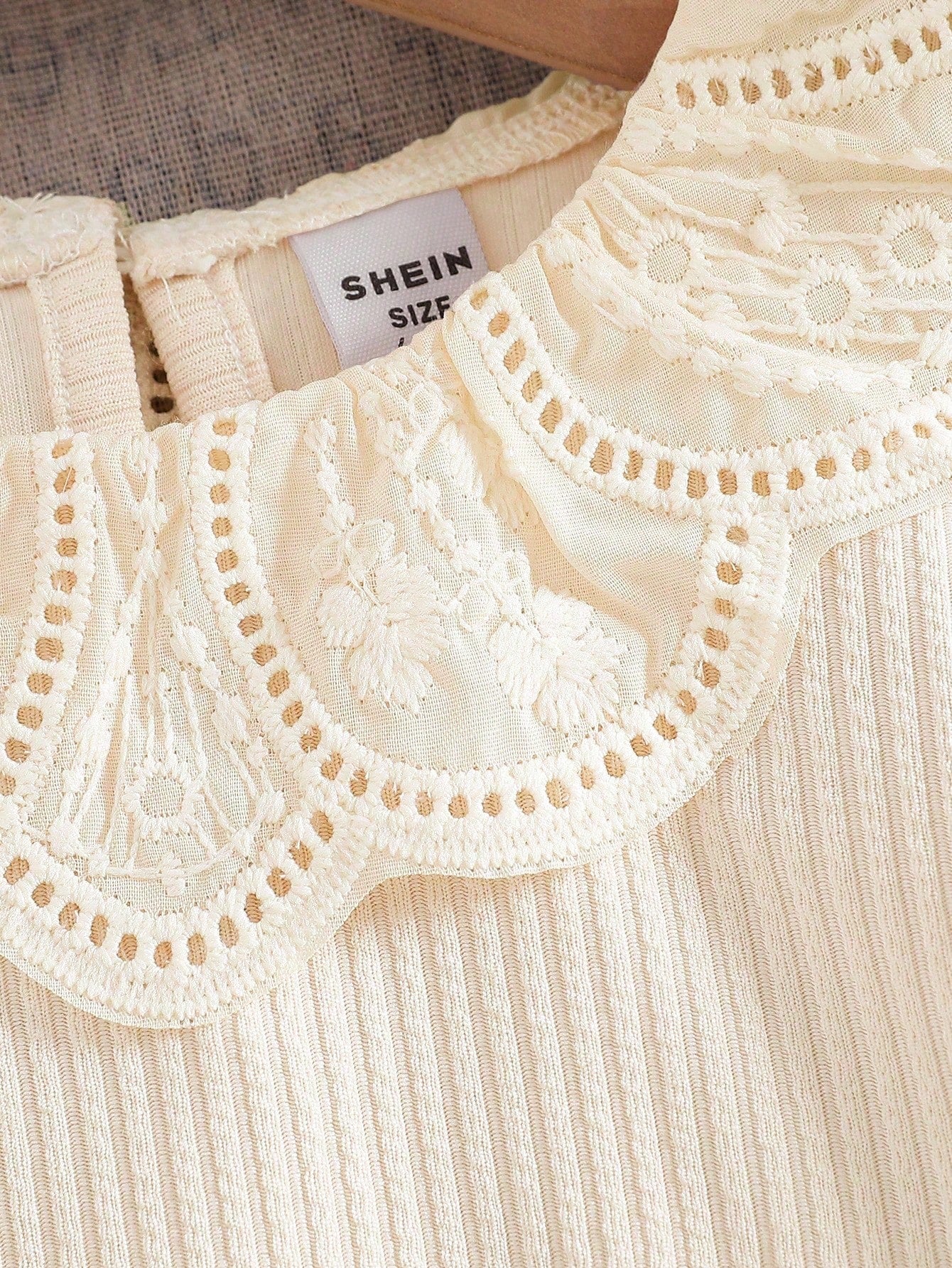 Vintaside Kids 2pcs/Set Baby Girl Outfit, Simple Design, Chic Collar, Spring, 5-12 Months Fall Winter