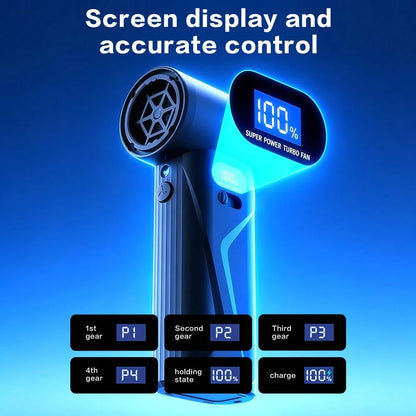 Violent Blower Handheld Turbo Fan Powerful 160G Thrust, USB Rechargeable, Bladeless Turbo Fan With Brushless Motor 110, 000 Rpm Portable Handheld Powerful Air Blower 40000Mah Battery Highpowers Duct F