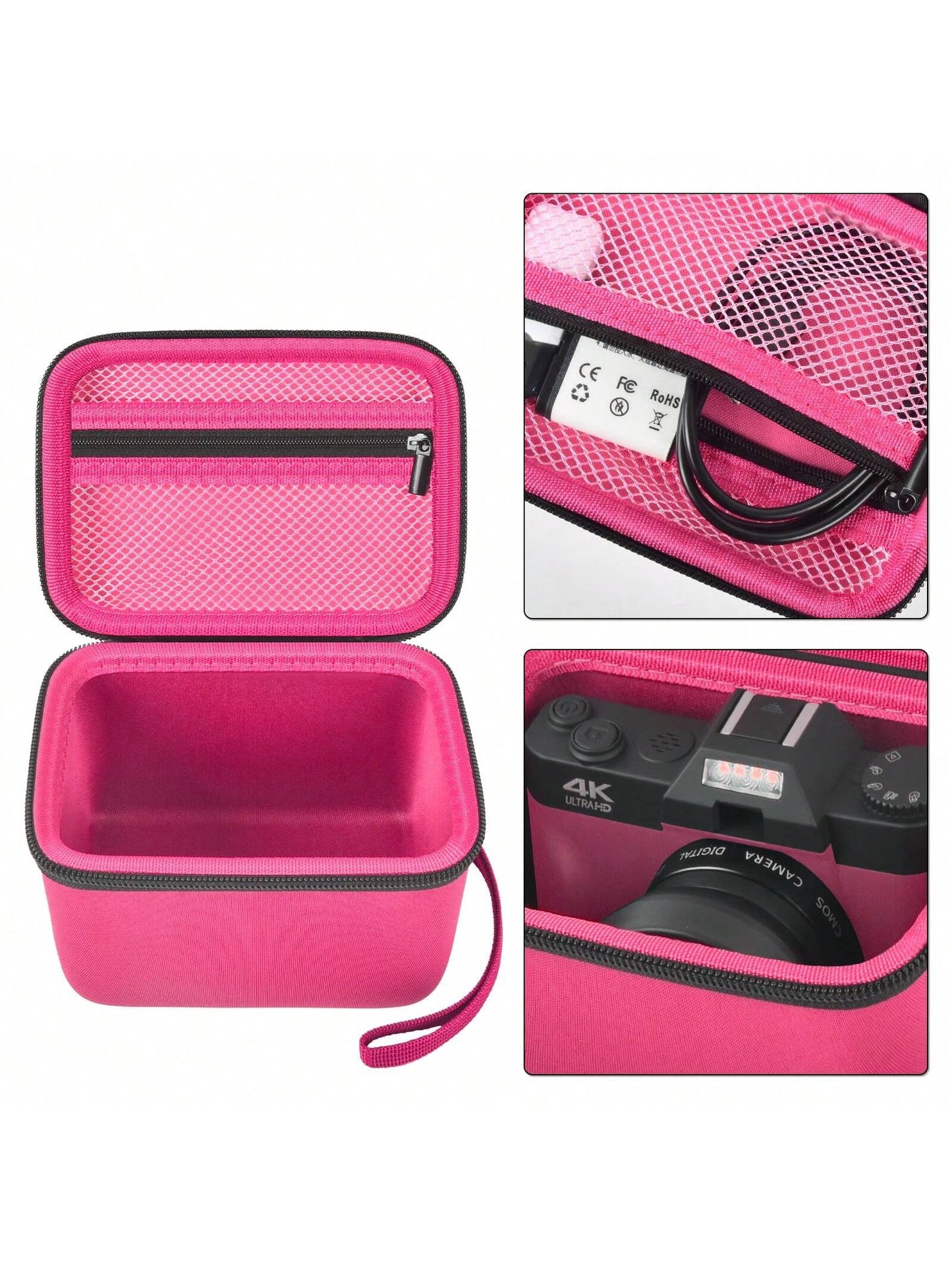 Vlogging Camera Case Compatible With Duluvulu/For TEBNGIHNM/For Zheozeig/For Oiadek 4K Digital Cameras. Vlog Camera Carrying Storage For Lens, Cable And Other Accessories (Box Only)