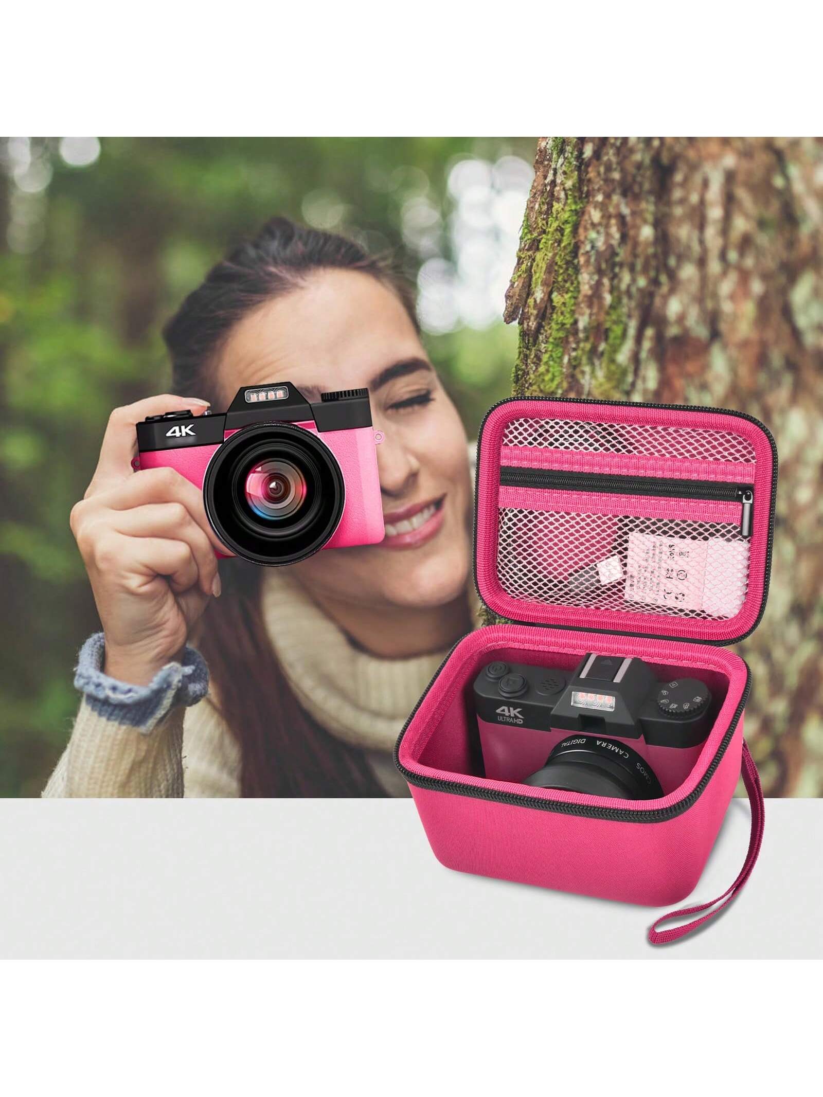 Vlogging Camera Case Compatible With Duluvulu/For TEBNGIHNM/For Zheozeig/For Oiadek 4K Digital Cameras. Vlog Camera Carrying Storage For Lens, Cable And Other Accessories (Box Only)