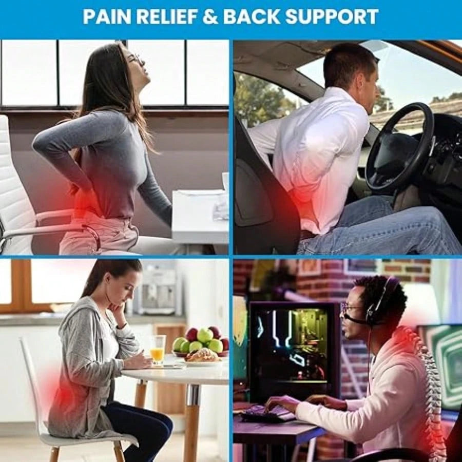 Waist Support Pillow- Birthday Gift For Ladies And Gentlemen, Ergonomic Back Support, With Breathable 3D Mesh Cover, Suitable For Office Chairs, Gaming Chairs, Cars, And Home Use (Black)