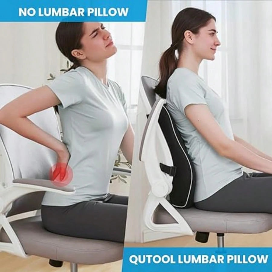 Waist Support Pillow- Birthday Gift For Ladies And Gentlemen, Ergonomic Back Support, With Breathable 3D Mesh Cover, Suitable For Office Chairs, Gaming Chairs, Cars, And Home Use (Black)