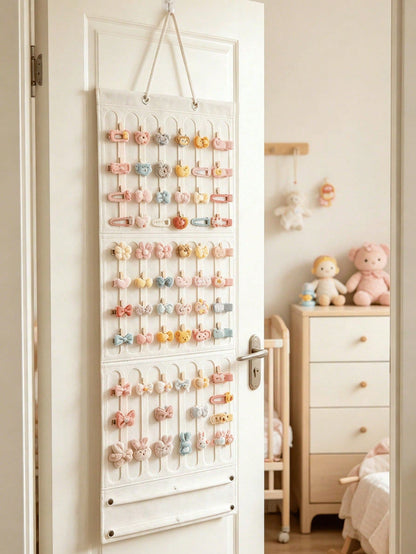 Wall-Mounted Hair Accessory Bow Storage Rack- Large Capacity Hair Clip Storage, Suitable For Nursery, Space-Saving, Easy To Display- Baby Room Storage