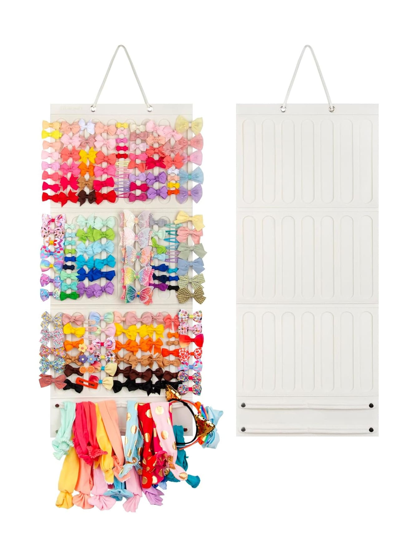 Wall-Mounted Hair Accessory Bow Storage Rack- Large Capacity Hair Clip Storage, Suitable For Nursery, Space-Saving, Easy To Display- Baby Room Storage