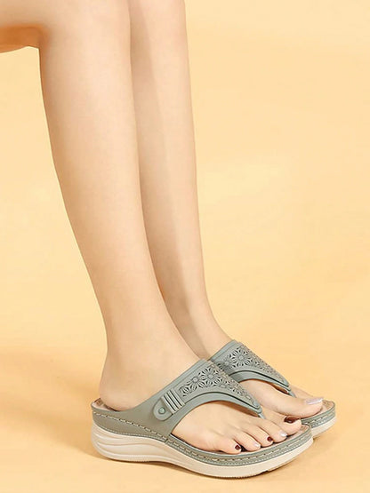 Wedge Sandals For Women Clip Toe Flip Flops Summer Platform Sandals Slip On Walking Beach Wedges Shoes