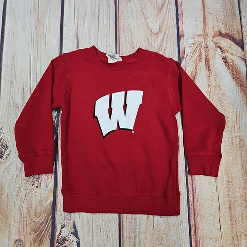 Wes and Willy Wisconsin Badger FLEECE CREW CHERRY SWEATSHIRT