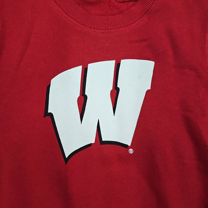 Wes and Willy Wisconsin Badger FLEECE CREW CHERRY SWEATSHIRT