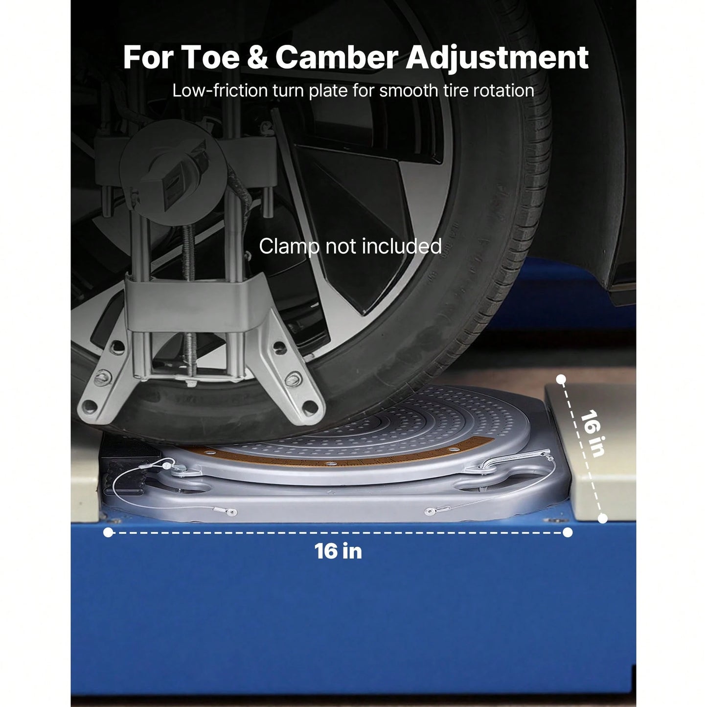 Wheel Alignment Turn Plates, 2 PCS, 2-Ton Capacity Per Plate, Brass Dial Measurements, 360° Rotating Turntable Wheel Alignment Tool With Transition Bridge & Thrust Block For Car SUV Light Truck