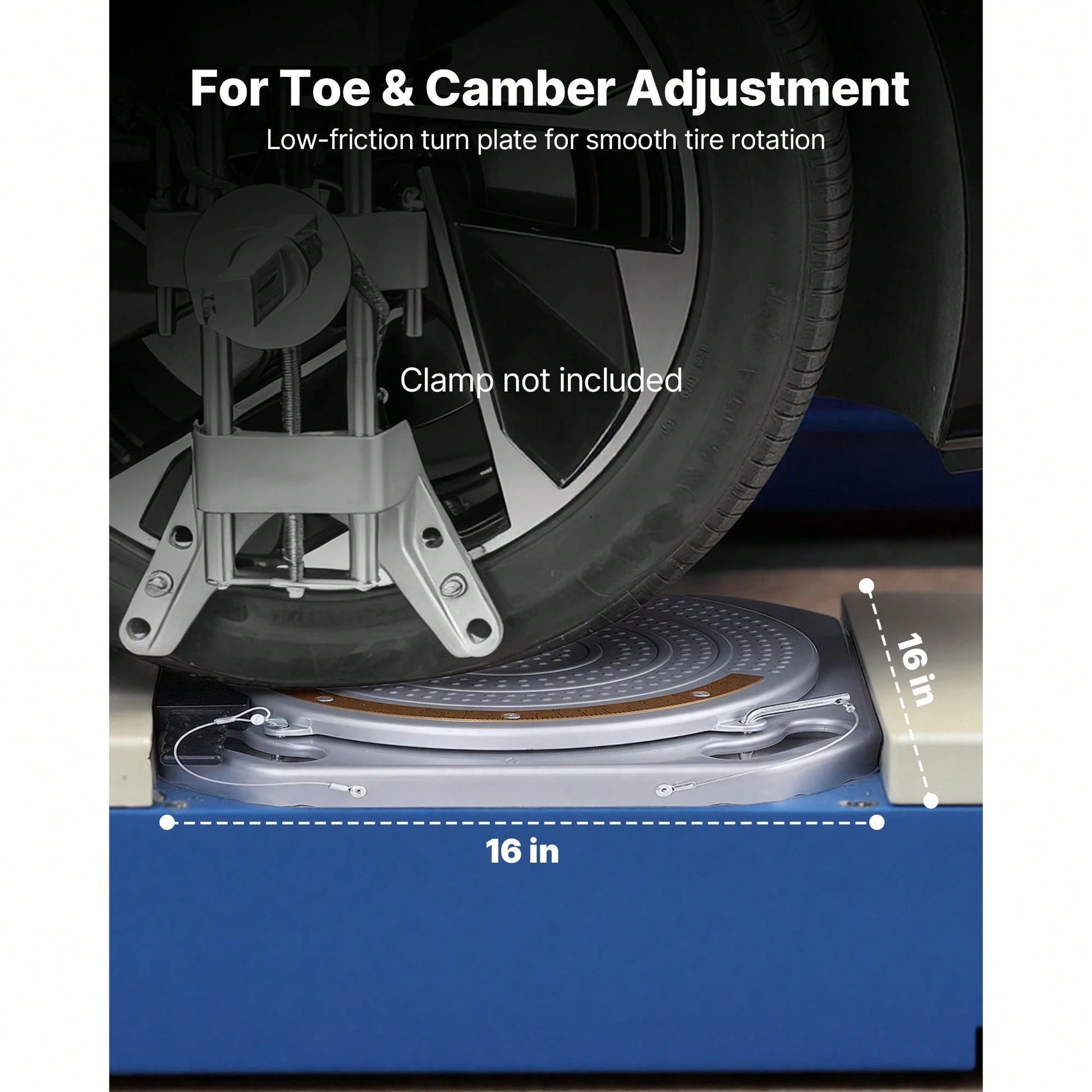 Wheel Alignment Turn Plates, 2 PCS, 2-Ton Capacity Per Plate, Brass Dial Measurements, 360° Rotating Turntable Wheel Alignment Tool With Transition Bridge & Thrust Block For Car SUV Light Truck