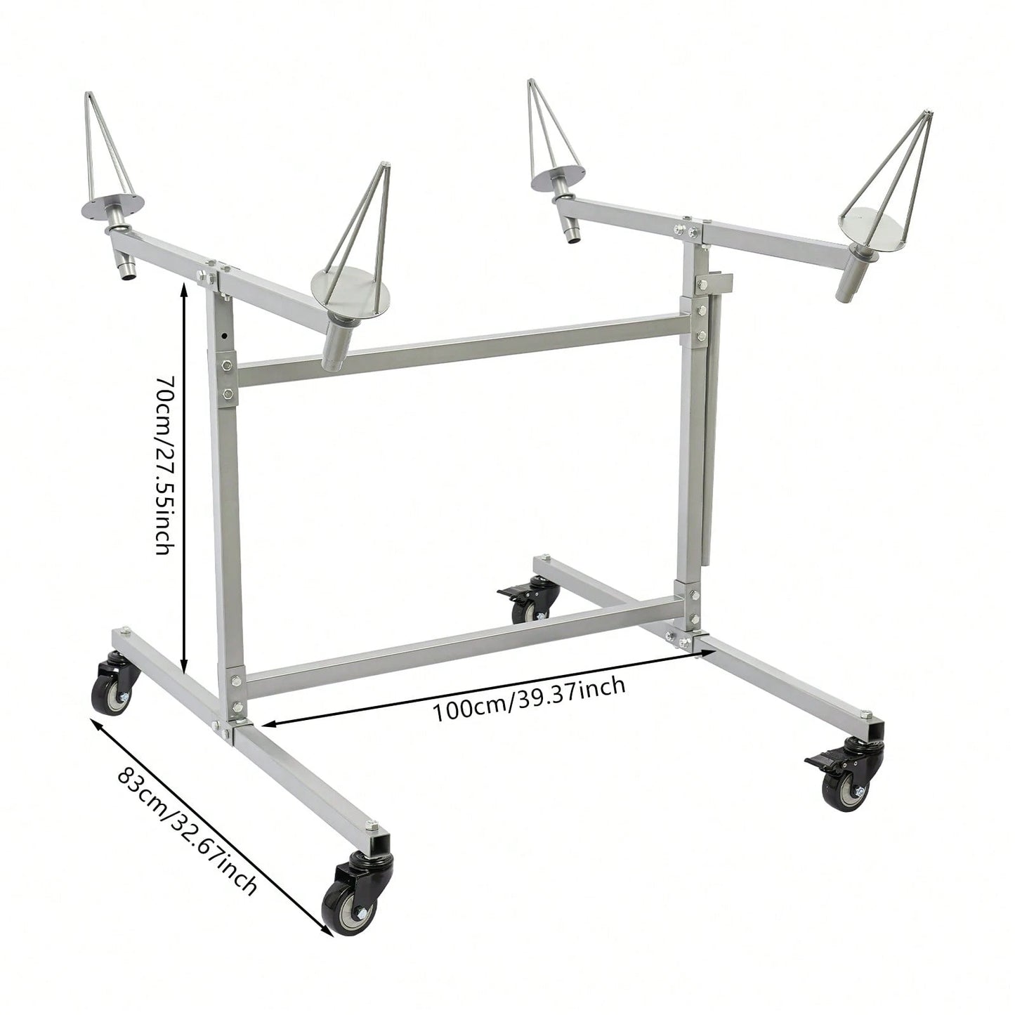 Wheel Paint Stand Rack, Heavy Duty Wheel Rim Painting Stand, Mobile Grey Carbon Steel Wheel Paint Stand With Lockable Casters, 300LBS Load Convertible Auto Body Panel Spray Support Stand For Auto Repa