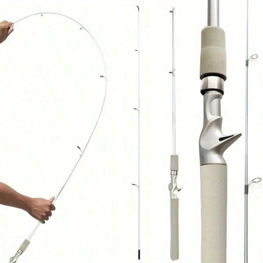 White Fishing Rod- High-Quality Carbon Fiber Wrap- 180cm/70.86inch- EVA One-Piece Grip- Suitable For Both Fresh And Salt Water