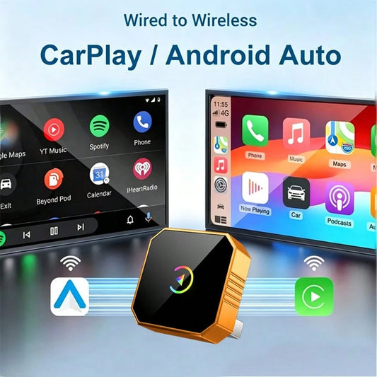 Wireless CarPlay & Android Auto Adapter, 2026 Upgraded 2-In-1 Design, Wired To Wireless Car Converter, Fast Pairing, Auto Reconnection, Car Interior Upgrade Accessory