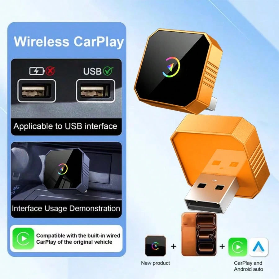 Wireless CarPlay & Android Auto Adapter, 2026 Upgraded 2-In-1 Design, Wired To Wireless Car Converter, Fast Pairing, Auto Reconnection, Car Interior Upgrade Accessory