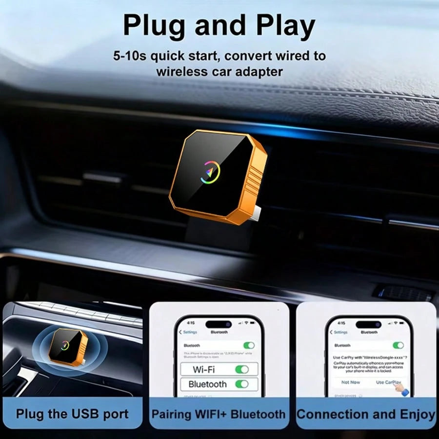 Wireless CarPlay & Android Auto Adapter, 2026 Upgraded 2-In-1 Design, Wired To Wireless Car Converter, Fast Pairing, Auto Reconnection, Car Interior Upgrade Accessory