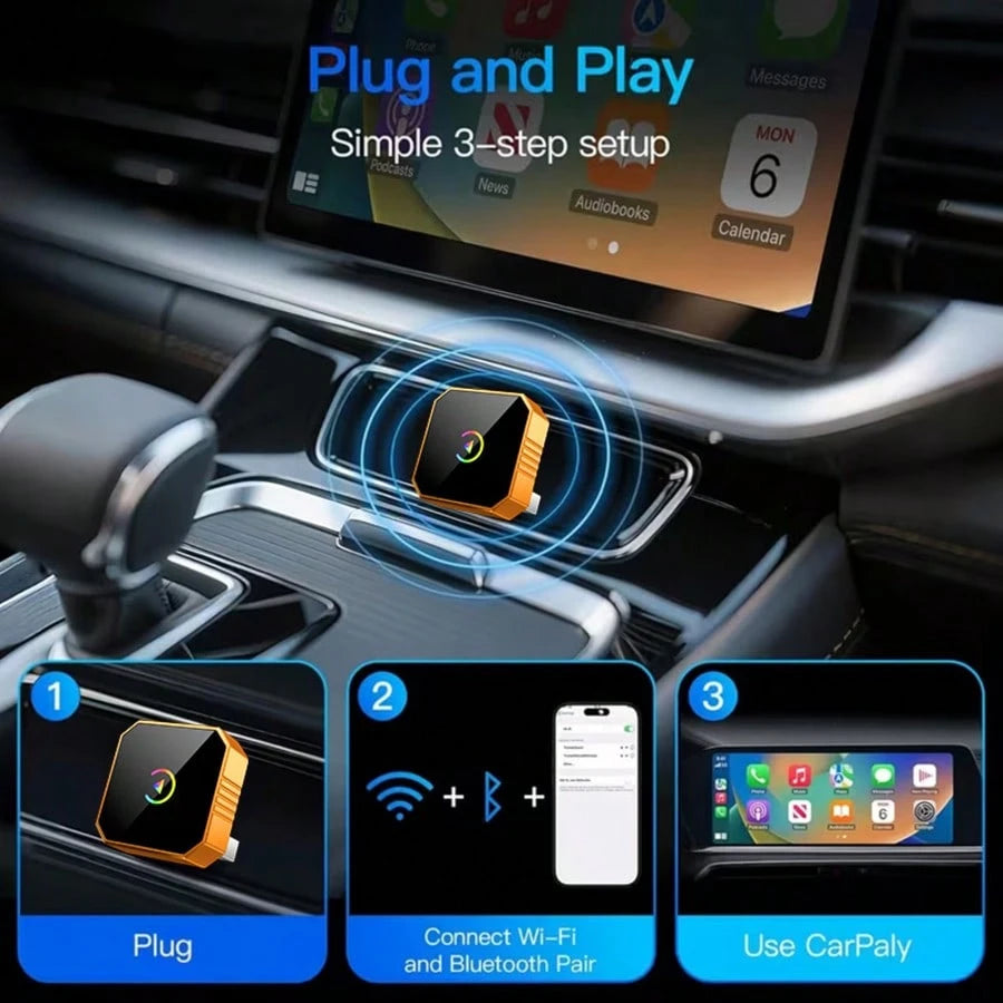 Wireless CarPlay & Android Auto Adapter, 2026 Upgraded 2-In-1 Design, Wired To Wireless Car Converter, Fast Pairing, Auto Reconnection, Car Interior Upgrade Accessory
