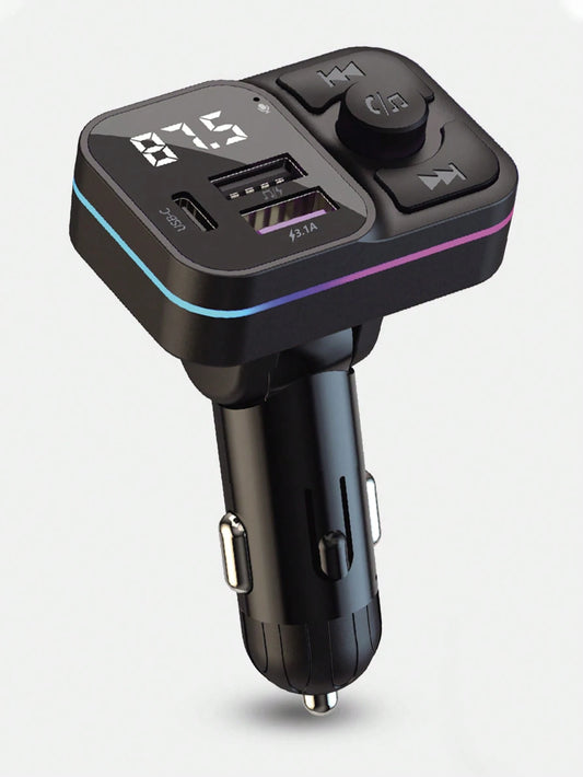 Wireless MP3 Player & 3.1A Multi-USB Car Charger With Colorful Lights, Wireless V5.3 Bluetooth Car Audio Player