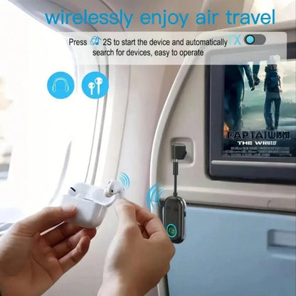 Wireless Transmitter Receiver, 3.5mm To Wireless 5.3 Transmitter, 2-In-1 Airplane Wireless Adapter For Headphone, TV, Airplane, Home Stereo, Speakers, Headphone, Car, Dual Wireless Connection