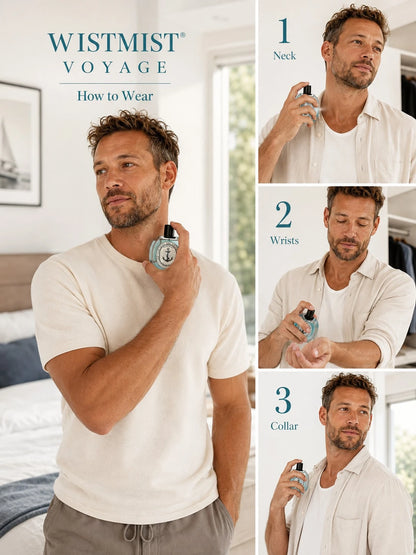 WISTMIST Voyage Men's Eau De Toilette 50ml, Fresh Aquatic Woody Cologne For Men, Clean Air Scent, Easy Daily Wear Fragrance For Office, Travel & Gift