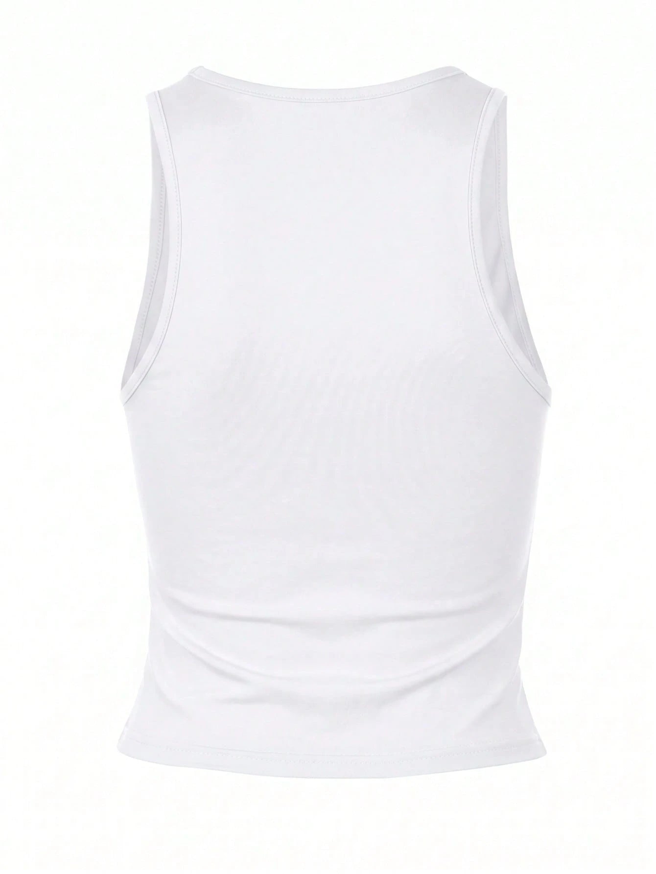 Women Casual Solid Slim Spring Summer Streetwear Daily Vacation Sexy Tank Crop Top White, Y2K Aesthetic